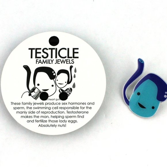 I Heart Guts Testicle Lot including Plush Keychain Pin Science Anatomy Geek Gift - Picture 6 of 6